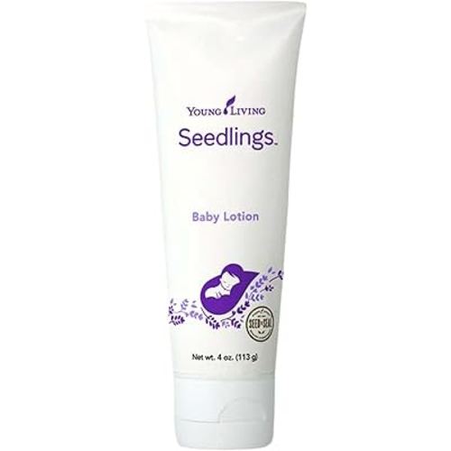 Young Living Seedlings Baby Lotion - 4 oz - Hypoallergenic Skincare for Delicate & Sensitive Infant Skin - Gentle, Non-Greasy, Soothing Hydration & Softness