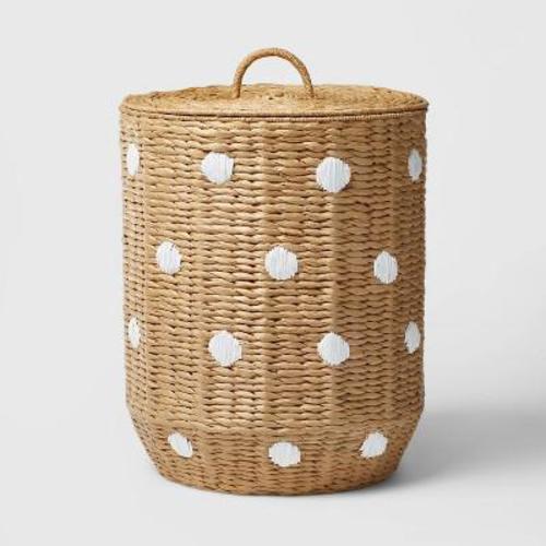 Woven Paper Dot Floor Kids' Hamper Natural - Pillowfort™ : Target