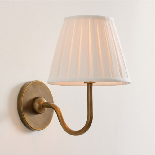 Baylor Pleated Shade Sconce - Tumbled Brass