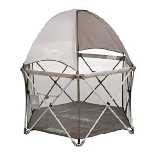 Baby Delight Go with Me Eclipse Deluxe Portable Playard | Playpen | Sun Canopy | Indoor and Outdoor | Ultra Padded Nylon Floor | Sandstone