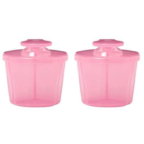 Dr. Brown's Baby Formula Dispenser with Snap-On Lid for On-The-Go Feedings,Milk Powder Dispenser for Traveling with Infant,Pink Pack of 2