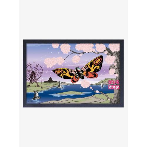 Godzilla Mothra Blossoms Framed Wood Wall Art