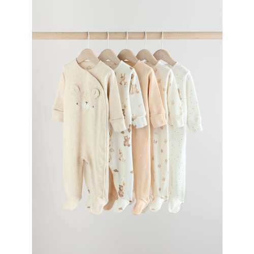 Neutral Bear Character Sleepsuits 5 Pack (up to 3 months)