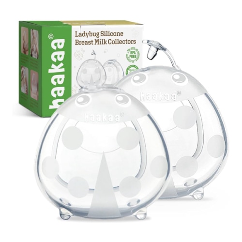 haakaa Ladybug Milk Collector Wearable Milk Collector Ladybug Breastmilk Collector Breastfeeding Milk Catchers Breast Milk Savers 2.5oz/75ml 2 PCS