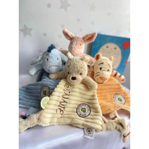 Personalized Comforter , Hundred Acre Wood Winnie the Pooh Comfort Blanket , Present Eeyore , Piglet , Tigger , Baby shower gift, New Baby