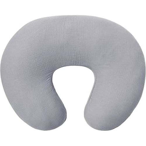 Owlowla Muslin Nursing Pillow Cover,Soft Cotton Nursing Cover Fits Breastfeeding Pillow for Baby Boy Girl(Grey)