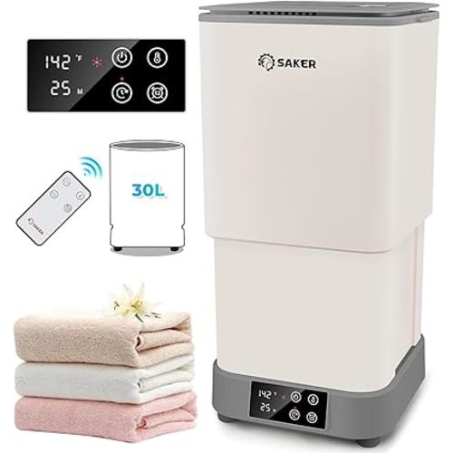Saker Towel Warmer, 30L Large Hot Towel Warmer, Luxury Blanket Warmer with Adjustable Heating Time, Delay Time 1-12h, 4 Temperature Settings, Towel Heater, Towel Warmers for Bathroom, Home, Spa
