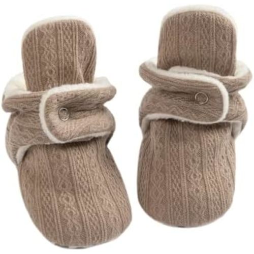 ohsofy Newborn Baby Cotton Booties Stay On Slipper Winter Warm Soft Shoes Non-Skid Infant Ankle Boots Crib Shoes