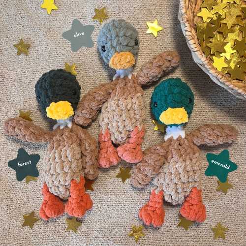 Mars the Mallard Duckling | Mallard Snuggler | Duck Lovey | Crochet Unstuffed Toy | Nursery Decor | Child Present | Birthday Gift | New Baby