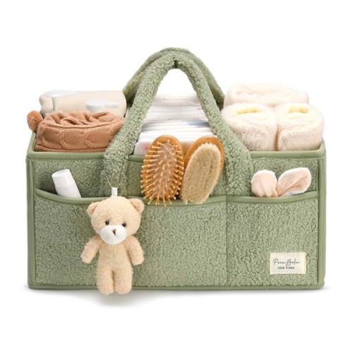 Baby Diaper Caddy Organizer for Changing Table, Portable Nursery Storage Basket Dresser Top