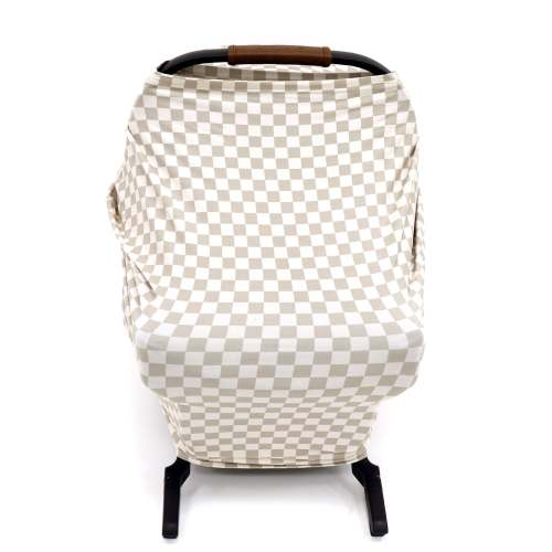 Housse 3-en-1 Siège d'Auto et Foulard d'Allaitement - Carreaux