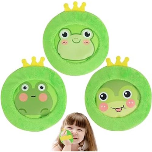 Hilph Kids Ice Packs for Boo Boos, Reuable Kids Hot Cold Packs with Cover and Handheld Straps for Pain Relief, Toddler Animal Ice Packs for Bumps, Swelling, Wisdom Teeth (3 Frogs)