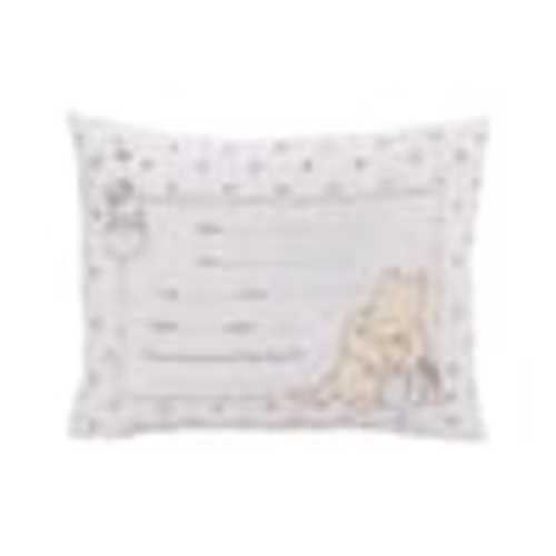 Disney Winnie the Pooh Ivory 4 in. L x 11 in. W Decorative & Personalized Birth Keepsake Throw Pillow 6404709P