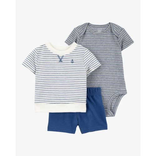 Baby 3-Piece Striped Anchor Outfit Set - Blue - Carter's | Carter's