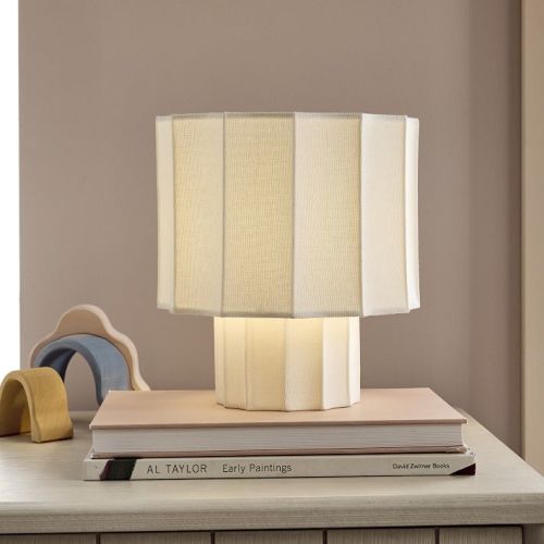 Fluted Linen Table Lamp (9.5")
