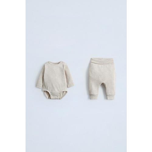 RIB BODYSUIT AND LEGGINGS PACK - Light green | ZARA United States