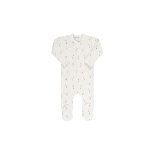 Baby Cotton Ribbed Zipper Footie, 3M