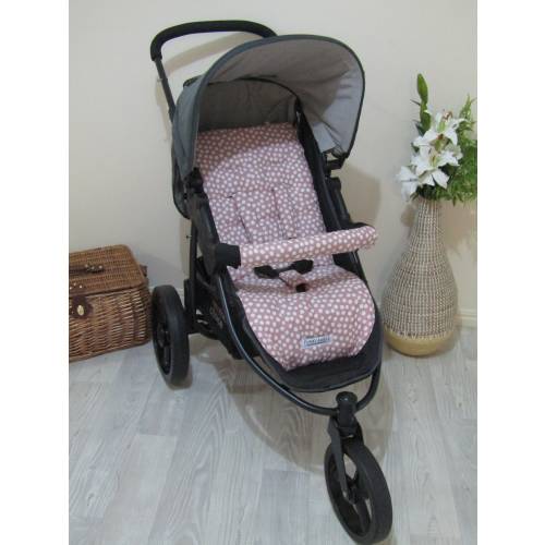 Pram/stroller seat liner-Dots,dusty pink-Australian made