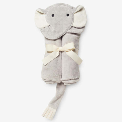 Gray Elephant Hooded Baby Bath Wrap GRAY / O/S
