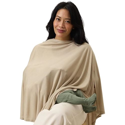 Solly Baby Nursing Cover, Ultra-Breathable, Lightweight Breastfeeding Cover-Up, Buttery-Soft Fabric, Universal Fit, Postpartum Essentials, Newborn Must Haves, Mother’s Day Gift, Taupe