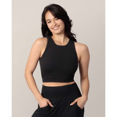 Sublime® Bamboo Maternity & Nursing Longline Bra Top | Black