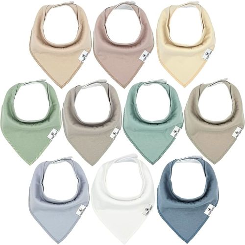 DiaperSquad's 100% Organic Cotton Baby Drool Bibs, Super Absorbent & Adjustable Baby Bibs for Drooling and Teething