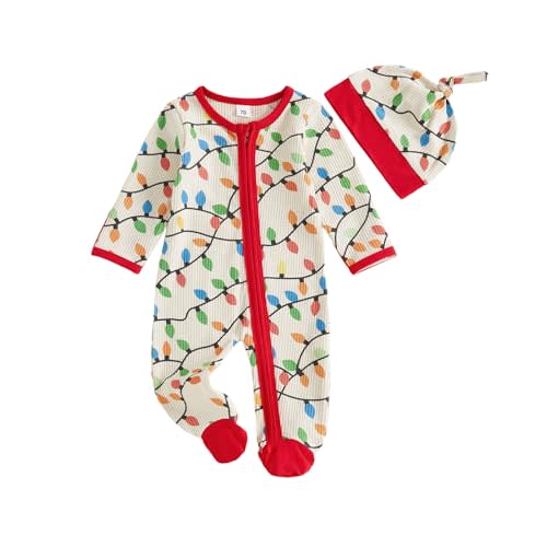 Christmas Baby Boy Outfit My First Christmas Lamp Waffle Knit Romper Onesie Newborn Fall Winter Clothes