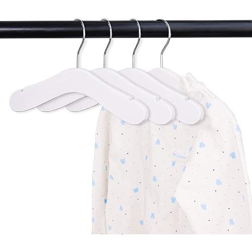 10pcs Baby Children's Wooden Hangers Natural Wooden Kids Hanger Coat Clothes Toddler Hangers for Baby Clothes Closet