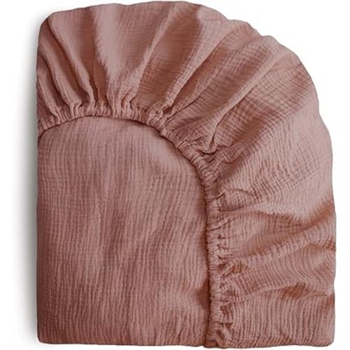 mushie Mini Extra Soft Muslin Fitted Crib Sheet | 24"x 38" (Cedar)