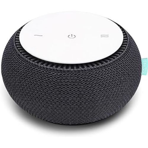 SNOOZ Smart White Noise Machine - Real Fan Inside for Non-Looping White Noise Sounds - App-Based Remote Control, Sleep Timer, and Night Light - Charcoal