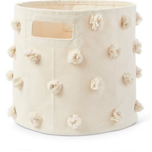 Pompom Canvas Bin