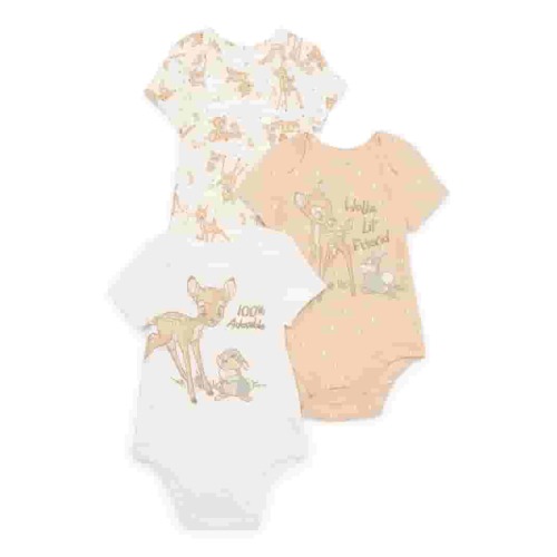 Disney Baby Wishes + Dreams Character Infant Baby Short Sleeve Bodysuits, 3-Pack, Sizes Newborn-12 Months