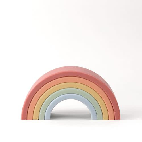 Itzy Ritzy Rainbow Stacker Toy - includes 5 Arches for Stacking; Helps Develop Hand-Eye Coordination; Rainbow