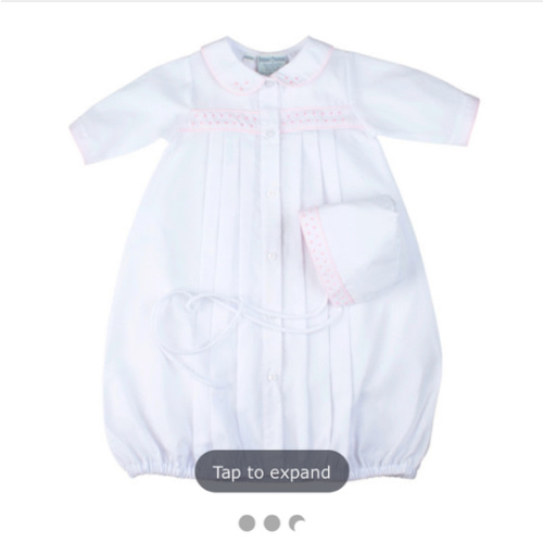 Girls Dot Embroidered Take Me Home Gown with Hat | Feltman Brothers