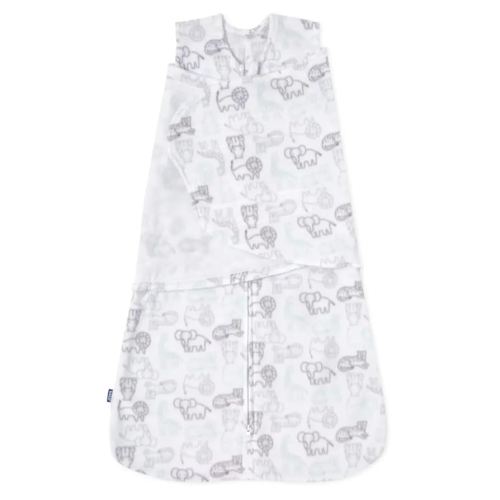HALO Micro-Fleece Sleepsack Swaddle, 3-Way Adjustable Swaddle Blanket, TOG 3.0, Animal Action, Newborn, 0-3 Months