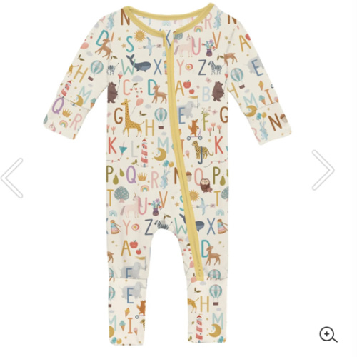 Print Convertible Coverall in Animal Alphabet