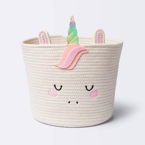 Coiled Rope Medium Round Storage Decorative Basket - Unicorn - Cloud Island™