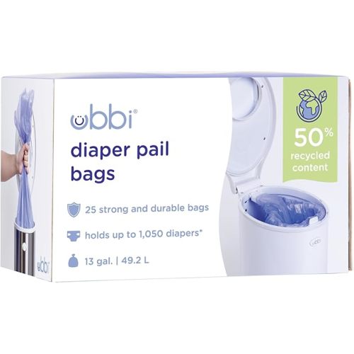 UBBI Plastic Biodegradable Diaper Bags, Purple