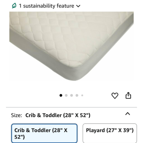 American Baby Company Waterproof Crib and Toddler Mattress Protector, Quilted Fitted Protector Pad Cover made with Organic Cotton Top Layer, 52“ x 28"