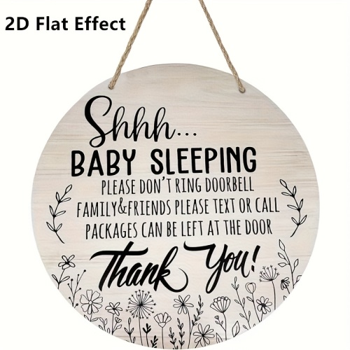 not hang doorbell sign " sleeping" notice floral - Temu