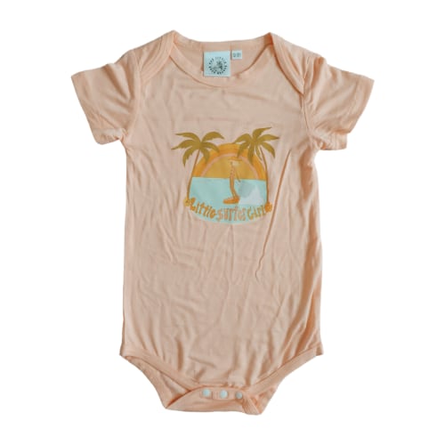 Little Surfer Girl Surfy Birdy Collab Bamboo Onesie