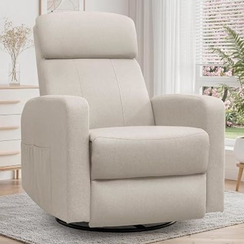 Korser Power Swivel Recliner Chairs for Adults, Electric Glider Rocking Chair Nursery, Glider Recliner Nursery Chair with Classified Side Pocket, Nursery Rocking Chairs with USB and Type-C Ports