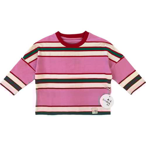 Throwback Tee - Pink, Stripes - All Small Co | Maisonette