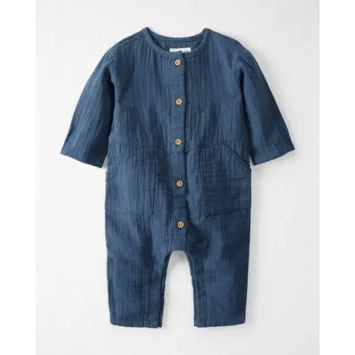 Baby Organic Cotton Gauze Button-Front Jumpsuit - Little Planet | Carter's