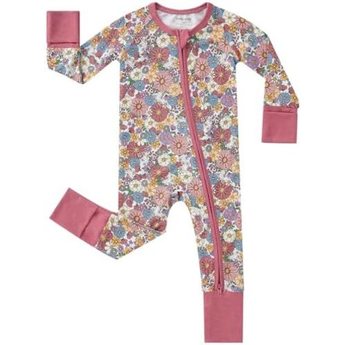 pureborn Baby Infant Boys Girls Sleeper Snug Fit Viscose from Bamboo Pajamas 0-24 Months