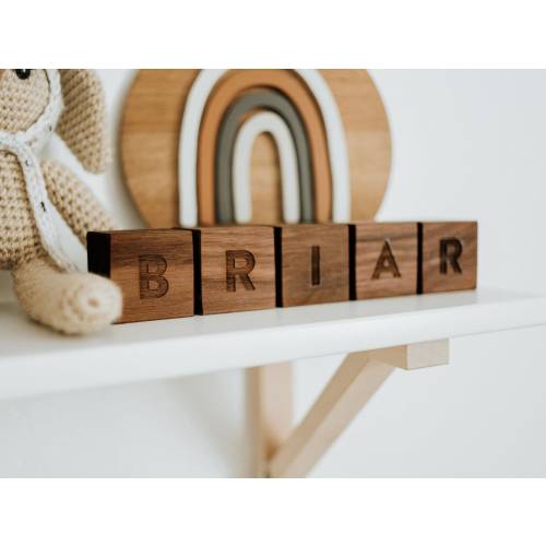 Custom Name Wooden Blocks • Handmade Personalized Blocks on Solid Wood • Montessori Wooden Toy & Nursery Decor • Handmade in USA