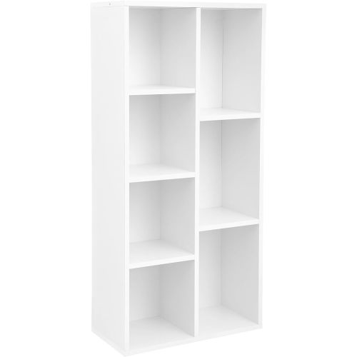 VASAGLE Bookcase, Bookshelf with 7 Compartments, Freestanding Shelves and Cube Organizer, for Display in Living Room, Bedroom, and Home Office, White ULBC27WT