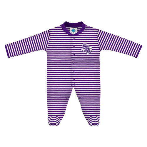 Stephen F. Austin Lumberjacks Striped Footed Romper | College Baby