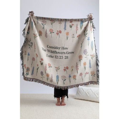Consider How the Wildflowers Grow Woven Throw Blanket Floral - Etsy