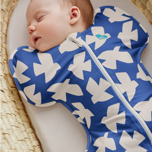 Swaddle Up™ 1.0 TOG Cotton Cobalt Paperbirds